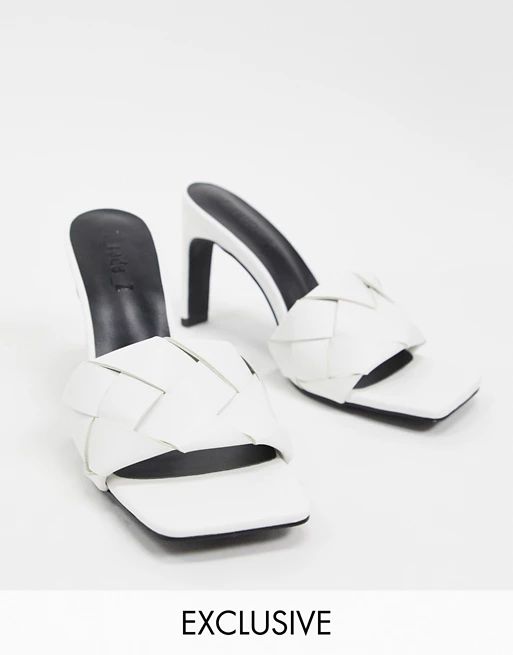 Z_Code_Z Exclusive Rae vegan plaited heeled mules in white | ASOS (Global)