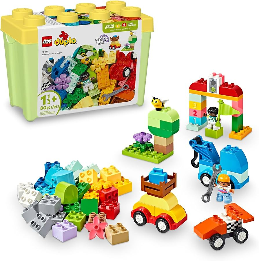 LEGO DUPLO Classic Cars and Trucks Brick Box Building Blocks - Learning & Educational STEM Toys f... | Amazon (US)