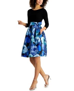 Jessica Howard Floral-Skirt Fit & Flare Dress | Macys (US)