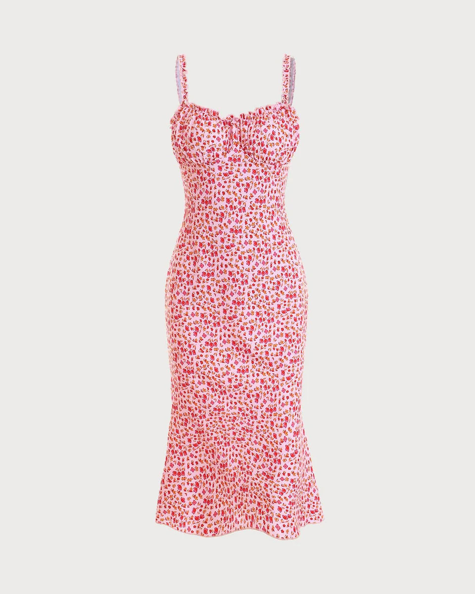 The Frill Trim Floral Cami Dress | rihoas.com