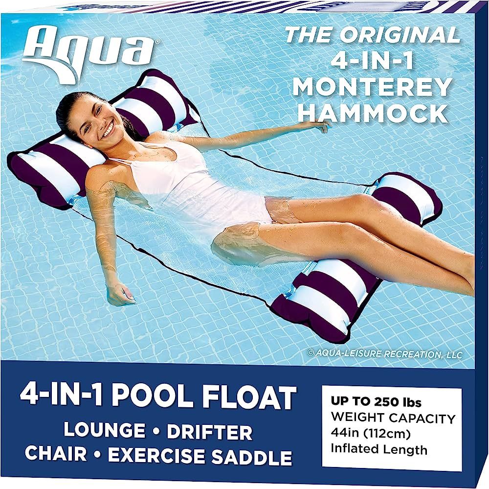 Aqua Original 4-in-1 Monterey Hammock Pool Float & Water Hammock – Multi-Purpose, Inflatable Po... | Amazon (US)