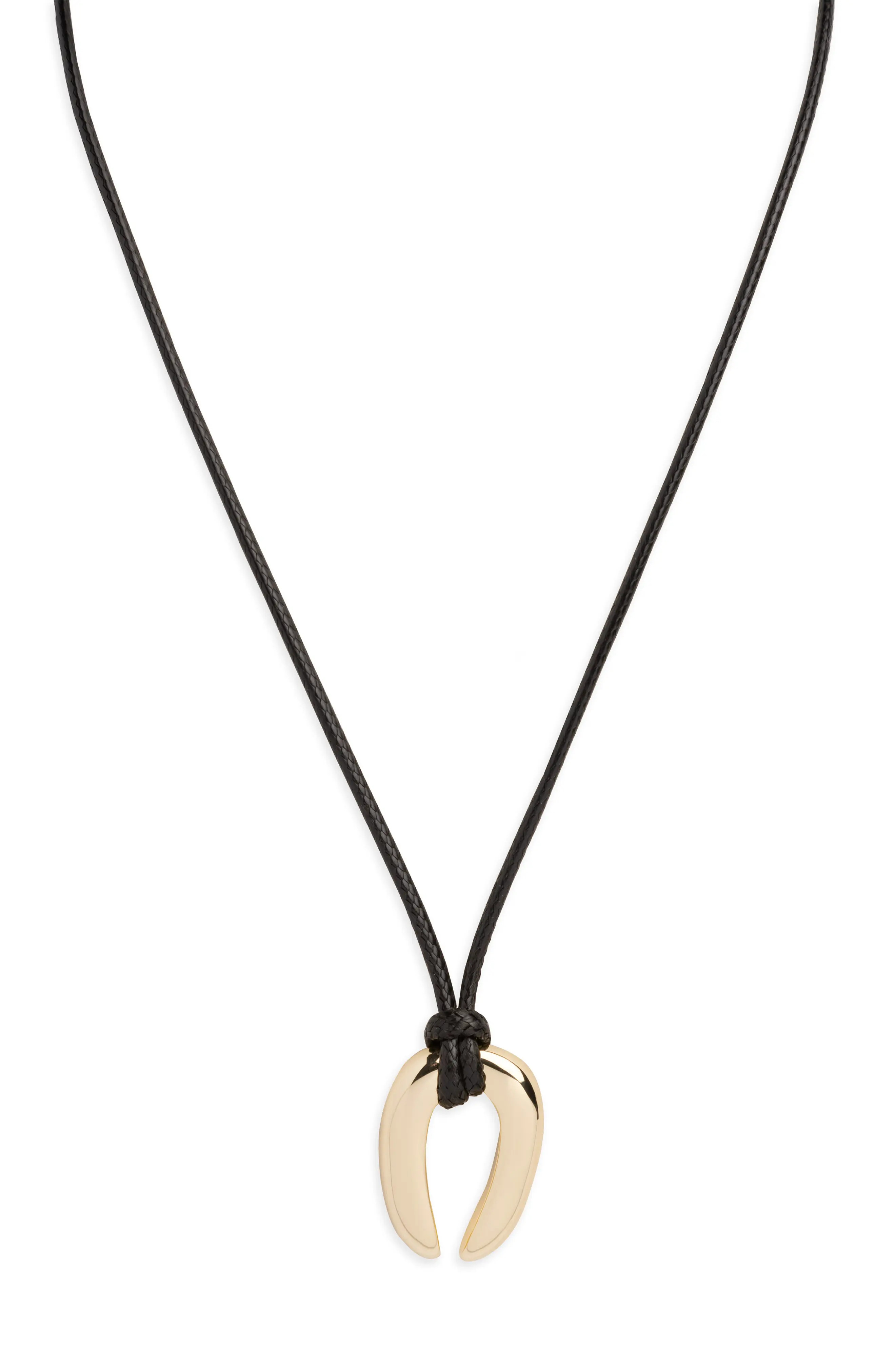 Serena Upside Down Horseshoe Pendant Cord Necklace (Women) | Nordstrom | Nordstrom