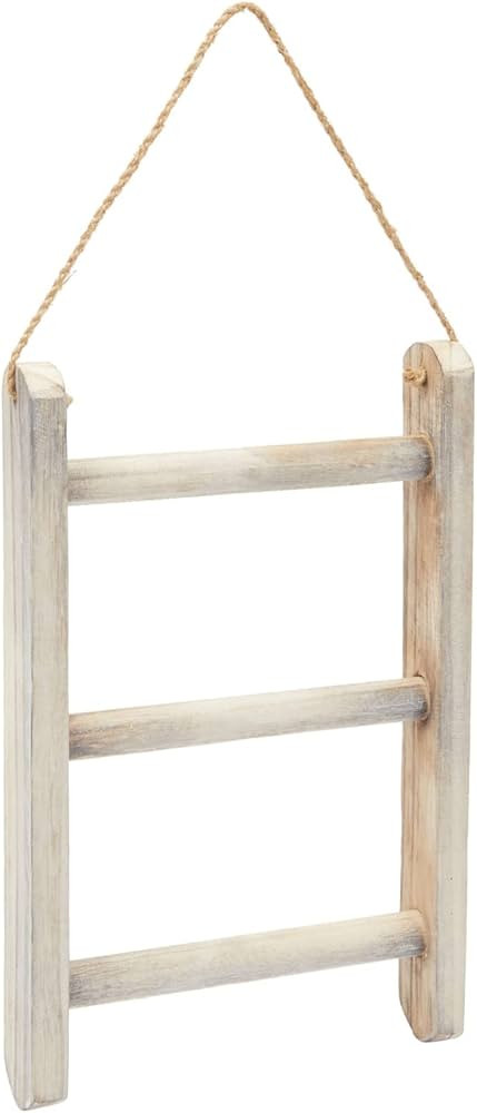 3-Tier Rustic-Style Hanging Towel Rack, Small Wooden Hanging Ladder Towel Racks for Bathroom with... | Amazon (US)