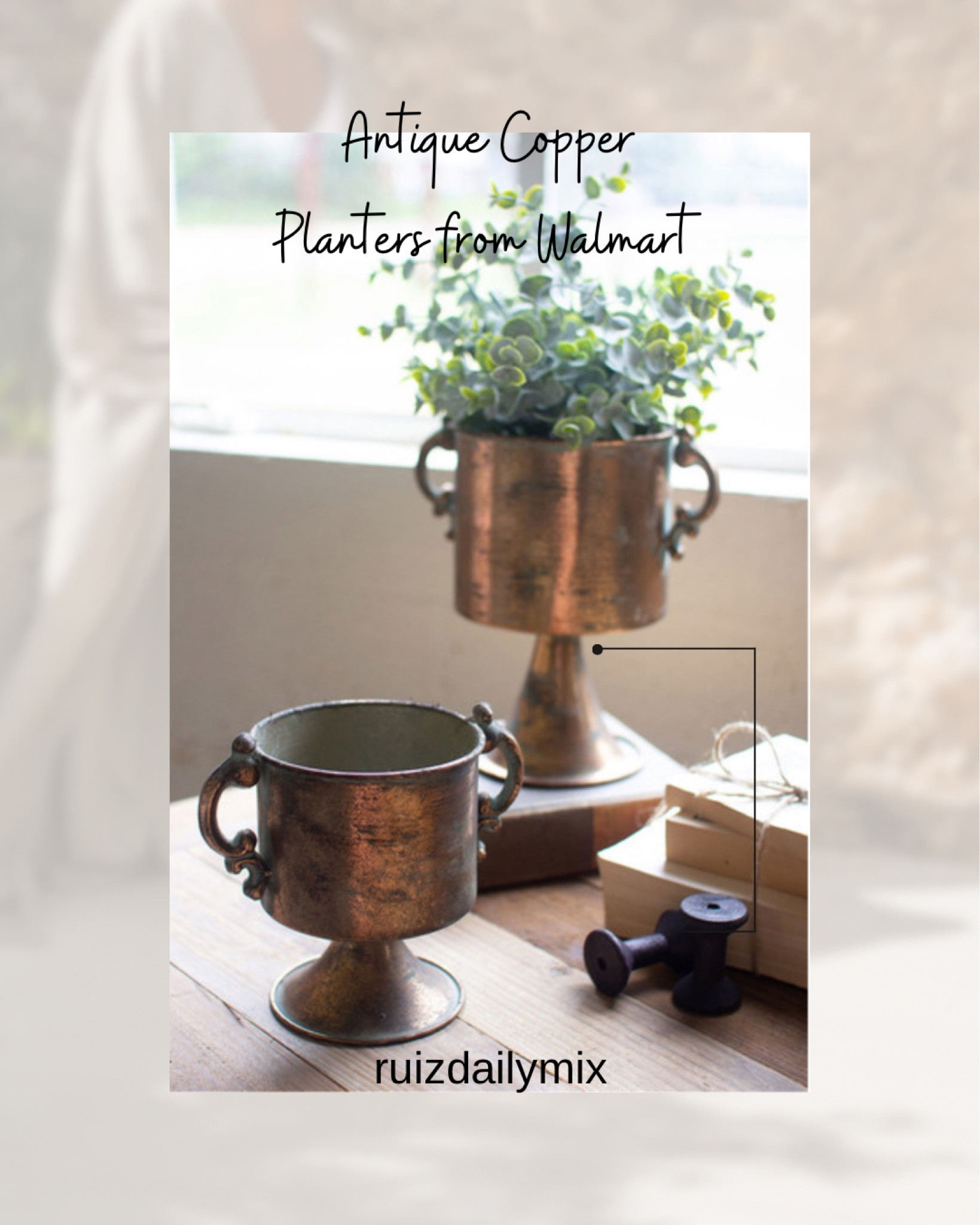 Walmart Score…. Set of 2 Antique Copper Finish Planters 

#LTKhome
