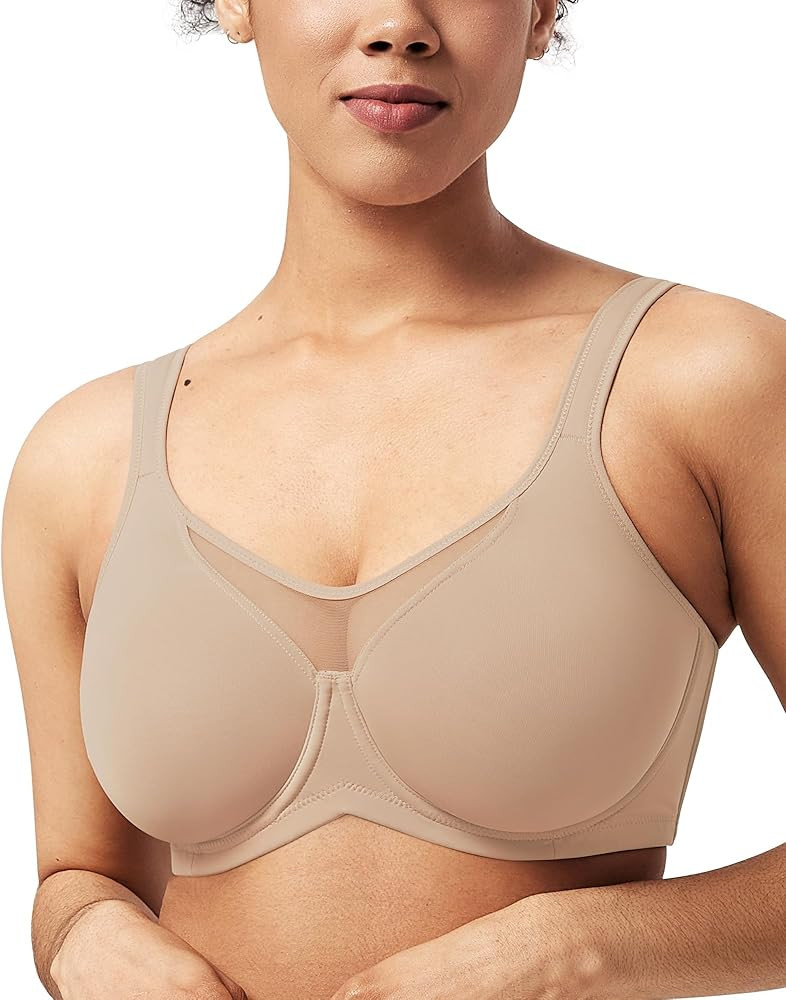 HSIA Minimizer Bras for Women Plus Size, Full Coverage Coolcomfort T Shirt Unlined Bra with Under... | Amazon (US)