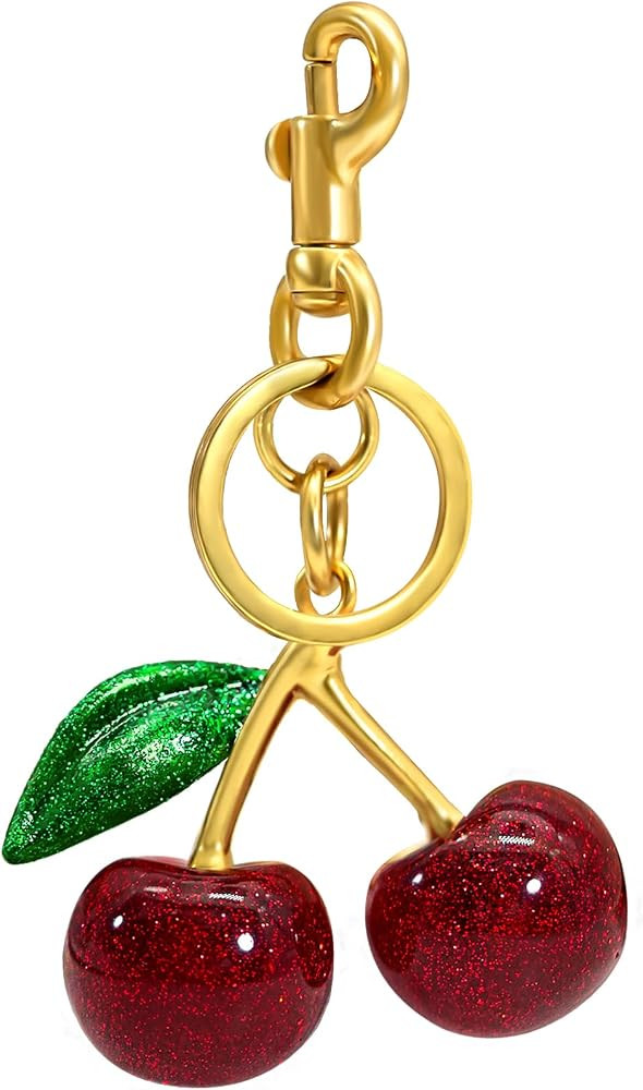 Cherry Keychain for Women Strawberry Apple Bag Charm Key Chain Accessories Gifts for Birthday Chr... | Amazon (US)