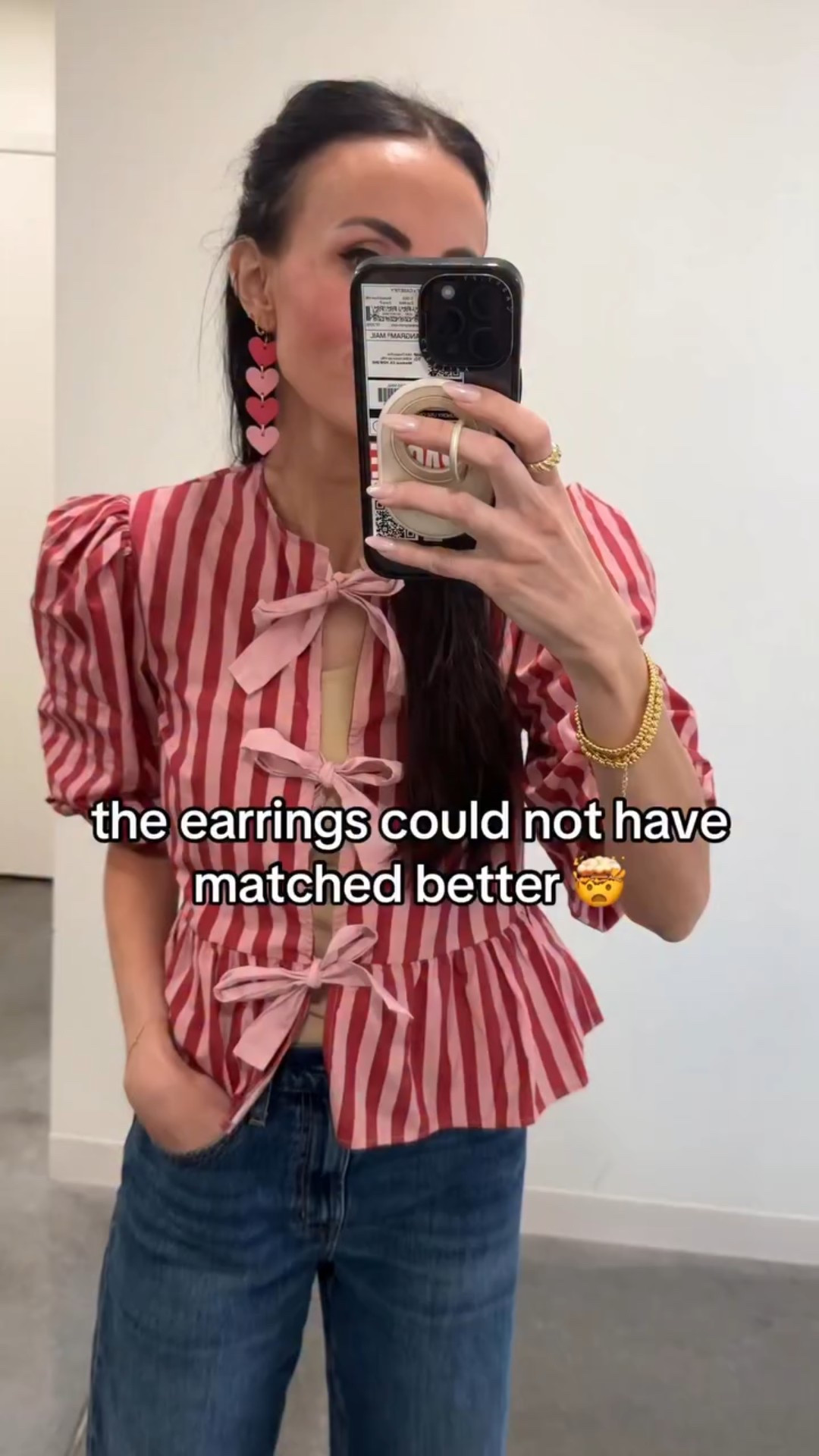 But for real. Linking a super similar top- mine is ASOS last year. Earrings are $22 all weekend (that 30% off!) and new items just got added to sale. Orders ship immediately. Happy Friday! 💕