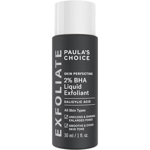 Paula's Choice Skin Perfecting 2% BHA Liquid Salicylic Acid Exfoliant, Gentle Facial Exfoliator for Blackheads, Large Pores, Wrinkles & Fine Lines, Travel Size, 1 Fluid Ounce | Amazon (US)