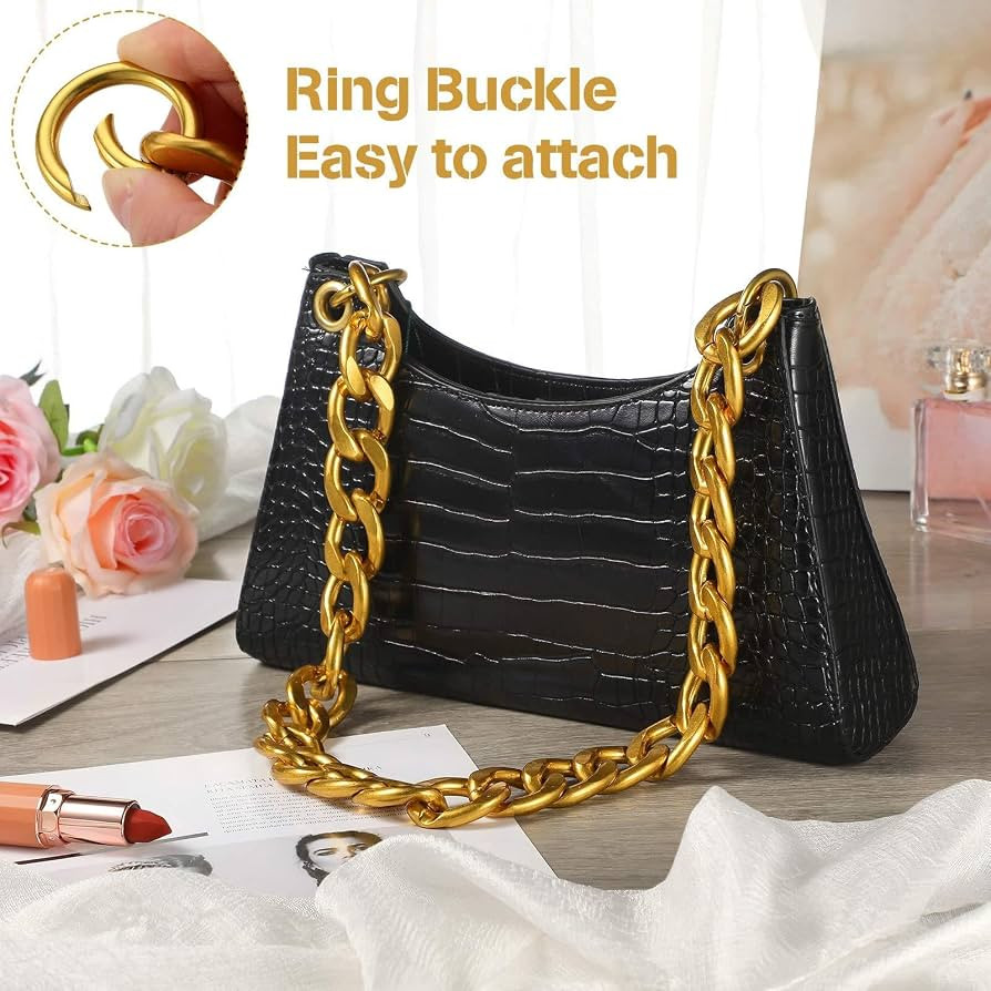 Syhood DIY Chunky Aluminum Purse Handle Bag Chain Gold Handbag Chain Charms Wild Punk Shoulder St... | Amazon (US)