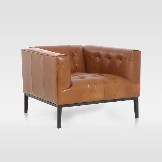 Iron Base Leather Chair | West Elm (US)