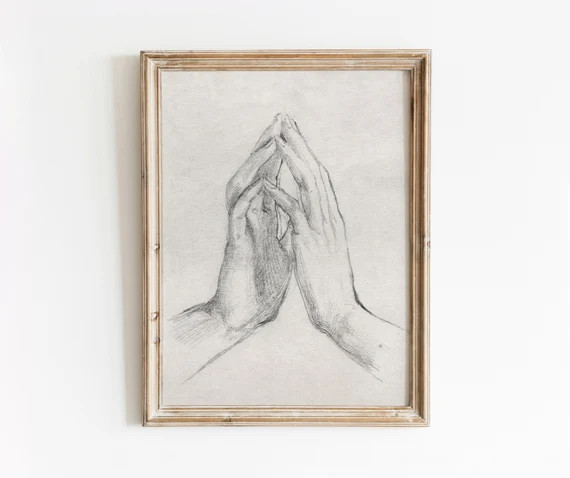 Hand Study  Vintage Hand Sketch Drawing  Fingertips Humans - Etsy | Etsy (US)