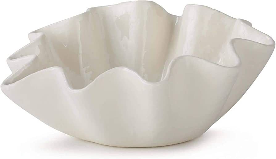 Regina Andrew Ruffle Ceramic Bowl Large (White) | Amazon (US)