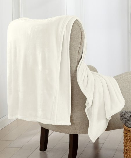 Winter White Oversize Velvet Throw | Zulily