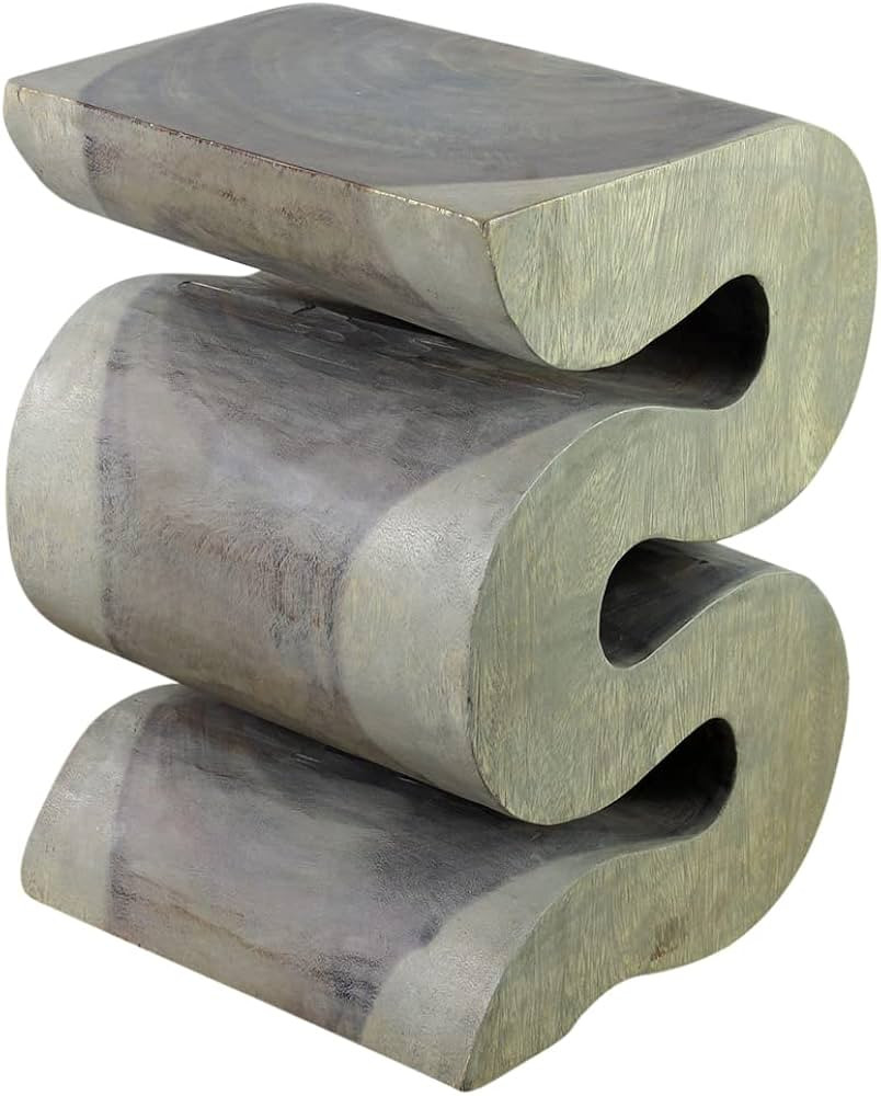 Haussmann® Wood Big Wave Verve Accent Snake Table 14x14x20 in H Agate Grey Oil | Amazon (US)