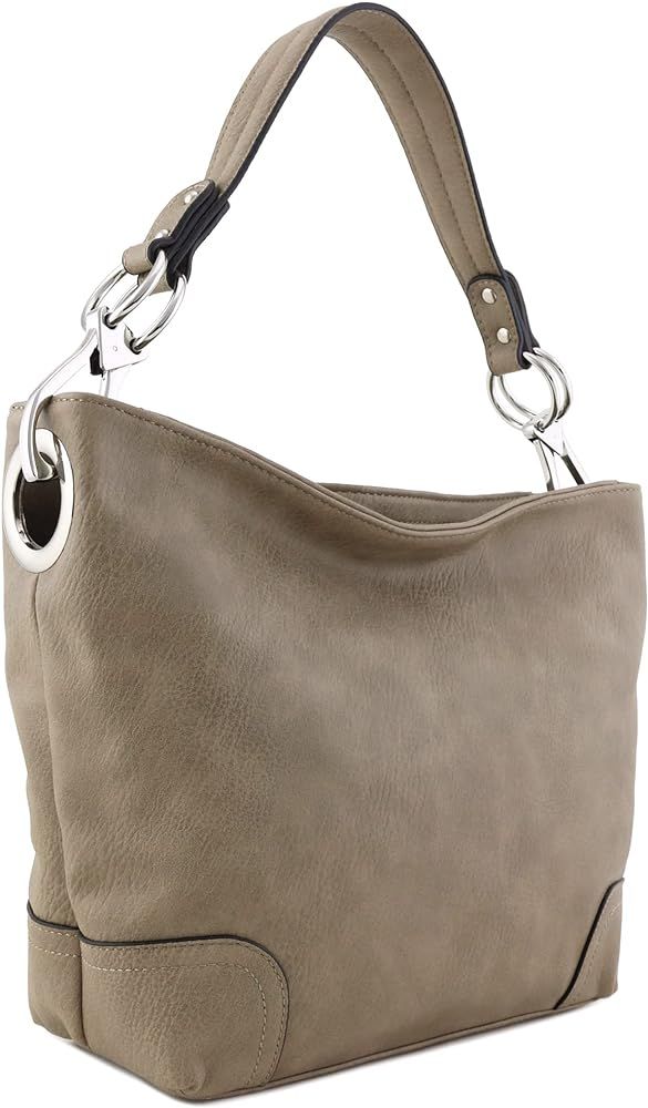 Hobo Shoulder Bag with Big Snap Hook Hardware | Amazon (US)