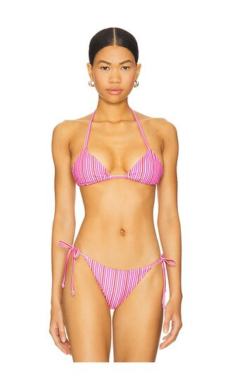 MORE TO COME Monica Bikini Top in Pink. - size M | Revolve Clothing (Global)