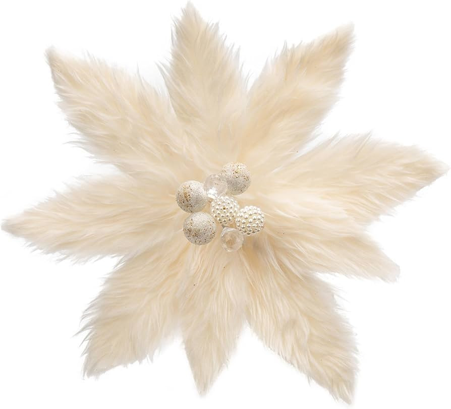 Briful 4PCS Poinsettias Artificial Christmas Flower Picks 11.8 Inch Large Plush Fake Flowers Spra... | Amazon (US)