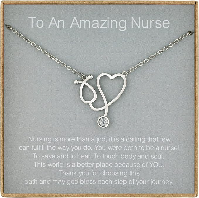 Famdecor Nurse Appreciation Gifts - Nurses Week Gifts 2023 for Women Girls - Sterling Silver Neck... | Amazon (US)