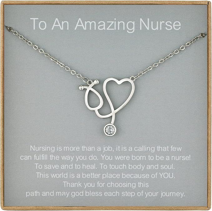 Famdecor Nurse Appreciation Gifts - Nurses Week Gifts 2023 for Women Girls - Sterling Silver Neck... | Amazon (US)