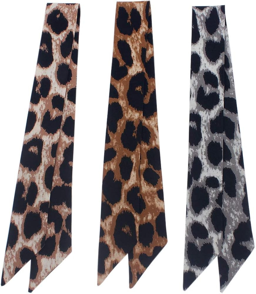 Uainhrt 3pcs Beautiful Leopard Bag Handbag Handle Ribbon Scarf Hair Head Band Neck Scarf Neckerch... | Amazon (US)