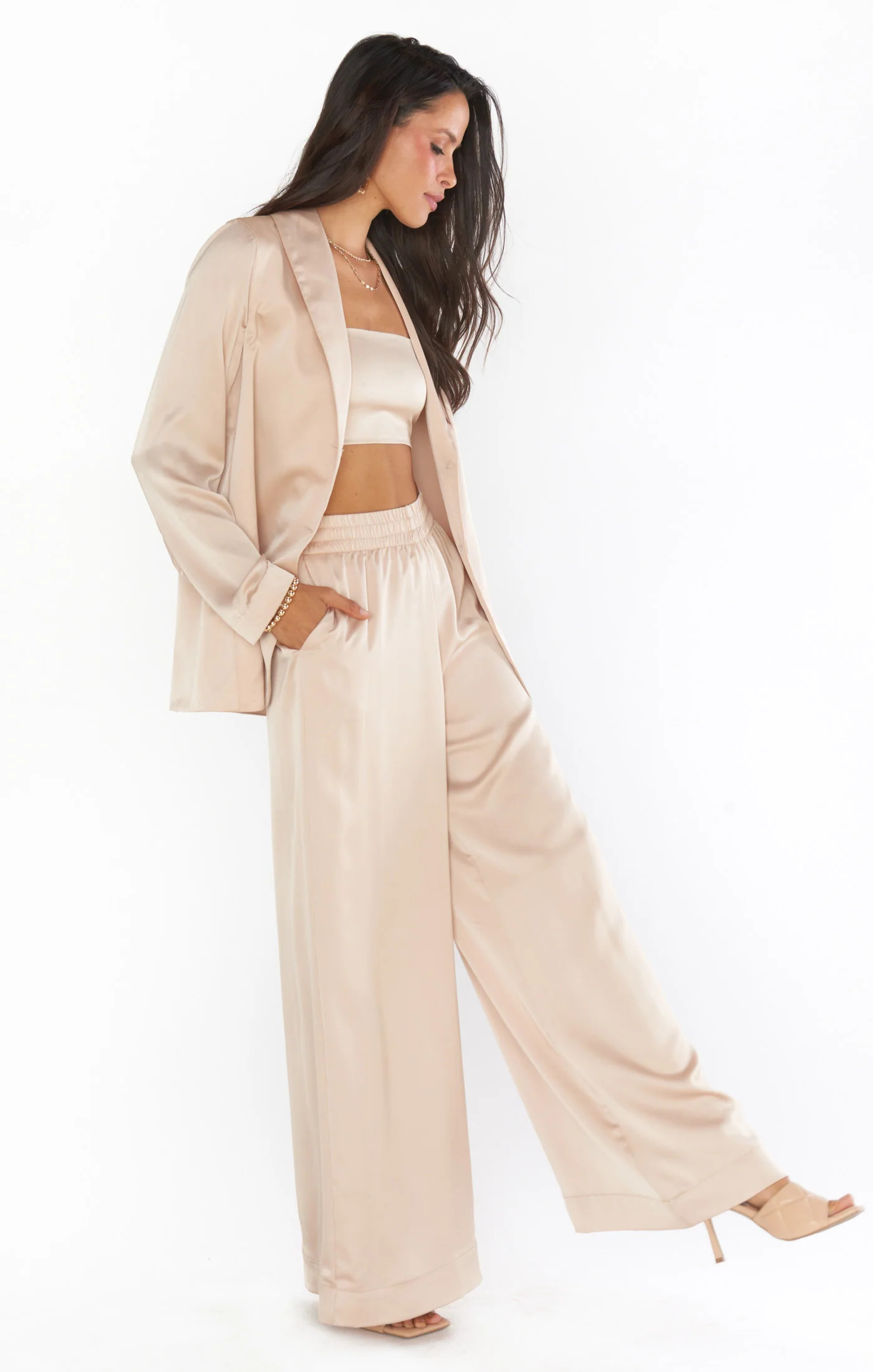 Irwin Pants ~ Moss Green Luxe Satin | Show Me Your Mumu