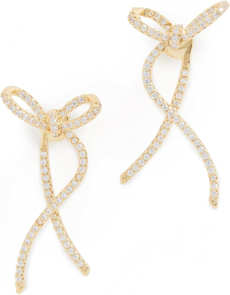 SHASHI Women's Caroline Bow Earrings, Gold, One Size | Amazon (US)