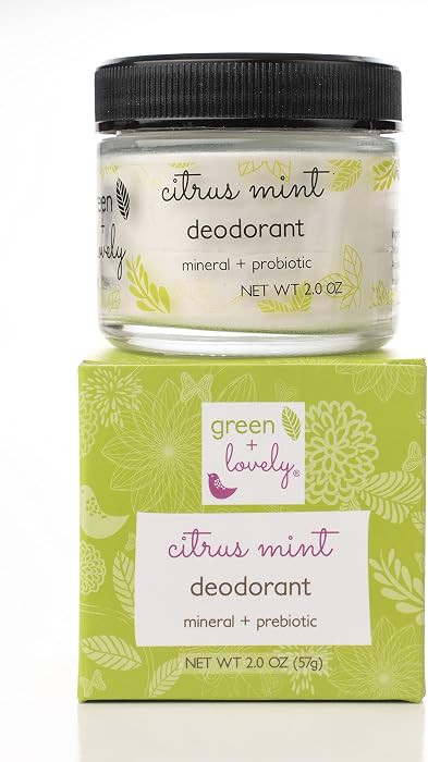 Citrus Mint Natural Deodorant, Mineral + Probiotic Formula. Vegan. 2-oz Jar. | Amazon (US)