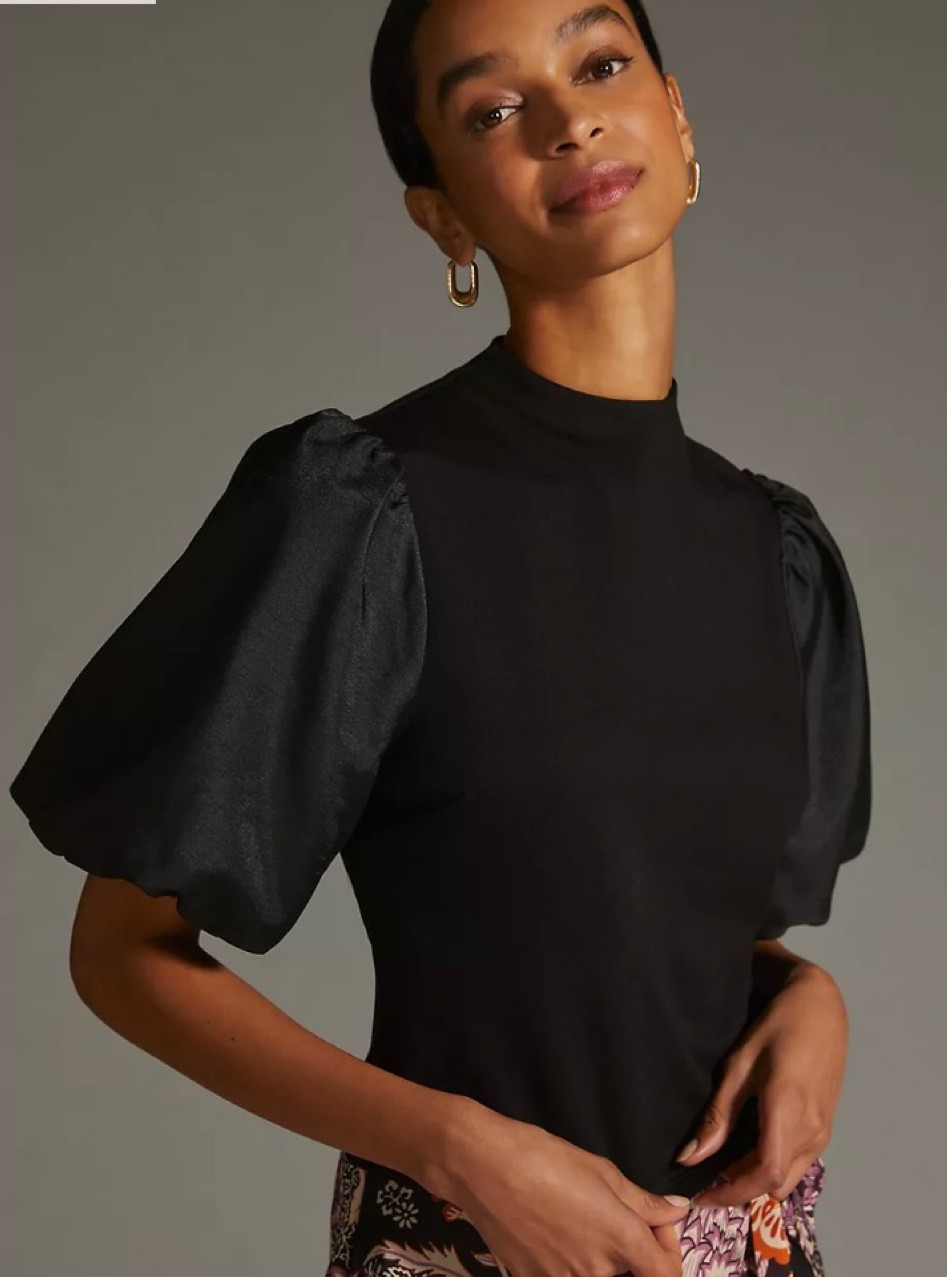 A dramatic sleeve with a sleek mock neck perfect for Fall. #falloutfit #thanksgiving

#LTKunder100