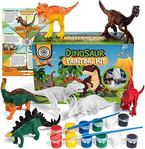 COASTLINE CRAFT STEM.org Dinosaur Painting Kit for Kids with Dino Trivia-Dinosaur Crafts for Kids... | Amazon (US)
