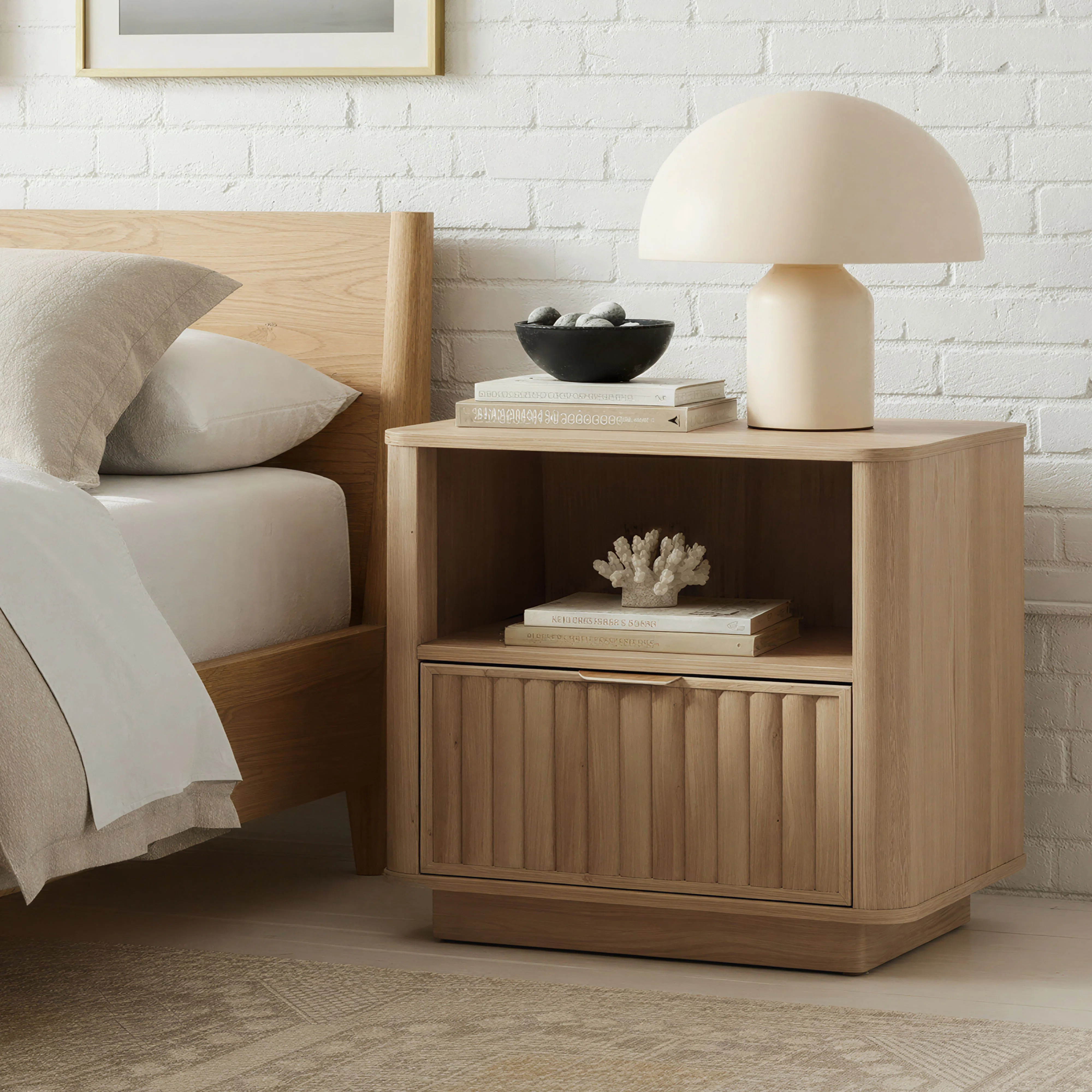 Cylora 22.8"W Nightstand with Storage Drawer | Wayfair North America