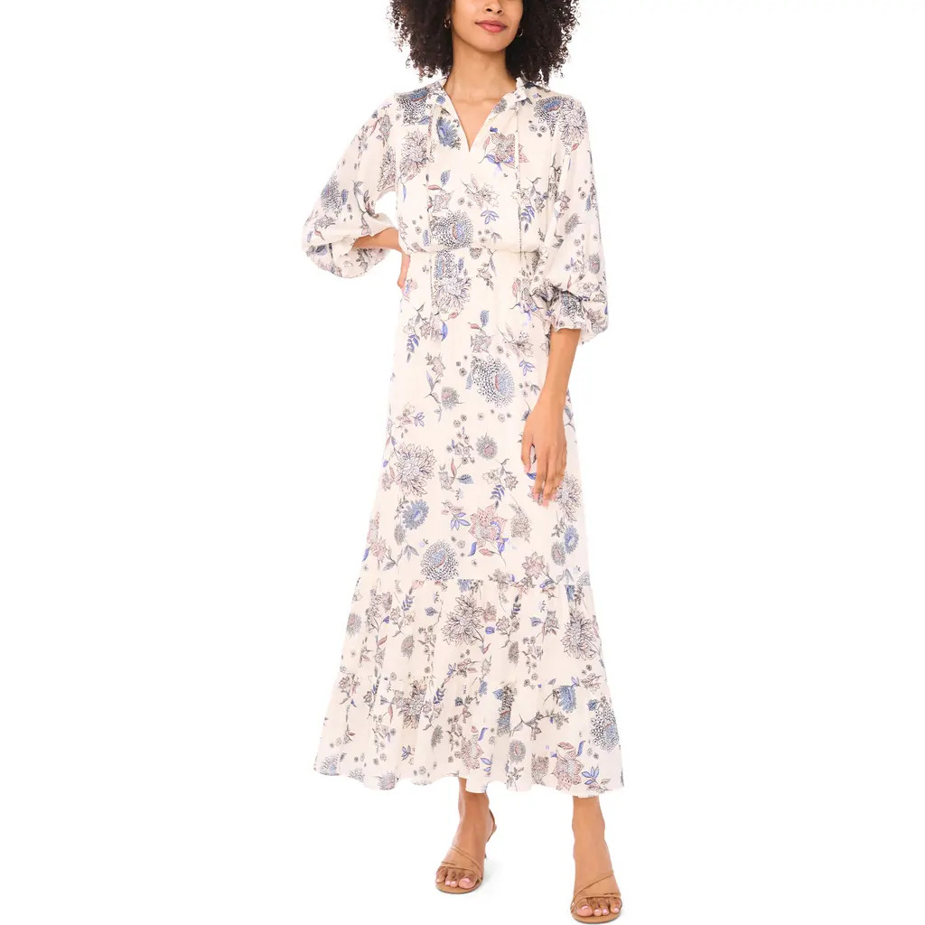 Vince Camuto Long Sleeve Floral Maxi Dress in Vanilla Ice at Nordstrom Rack, Size Xx-Small | Nordstrom Rack
