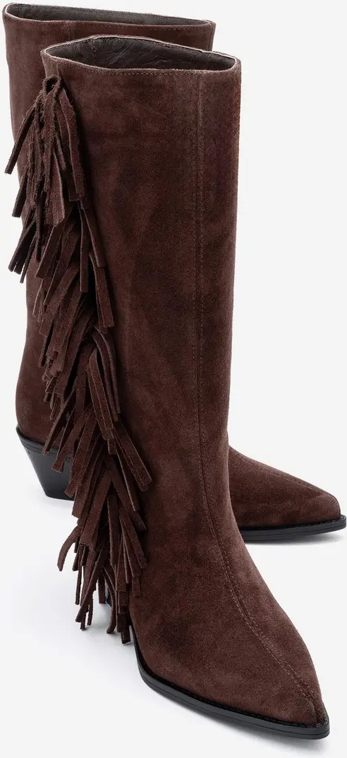 Forever & Always Shoes Orlo Leather Fringed Western Boot (Women) | Nordstrom | Nordstrom