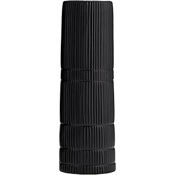 Sagebrook Home Ceramic 15" H Lined Cylinder Vase, Matte Black, Cylinder, Ceramic, Contemporary, 5... | Amazon (US)