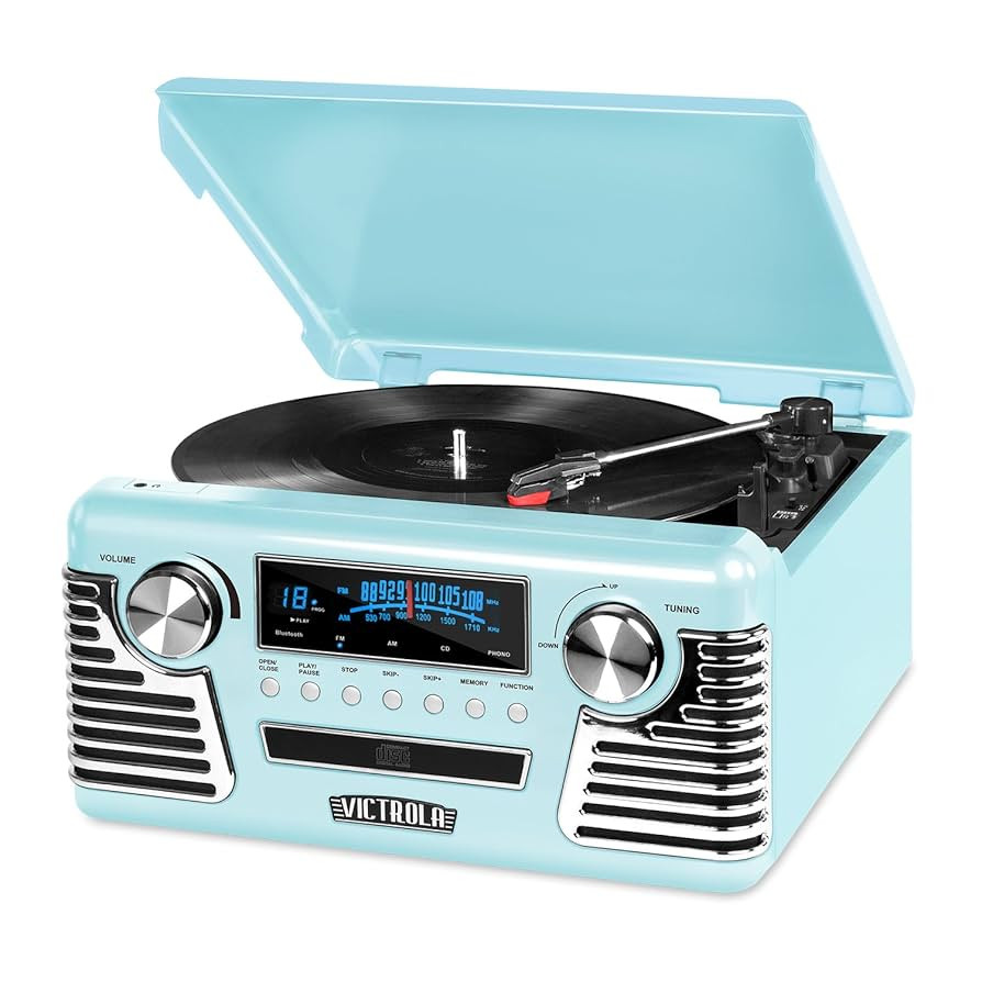 Victrola Haley Retro Bluetooth Record Player & Multimedia Center with Built-in Speakers - 3-Speed... | Amazon (US)