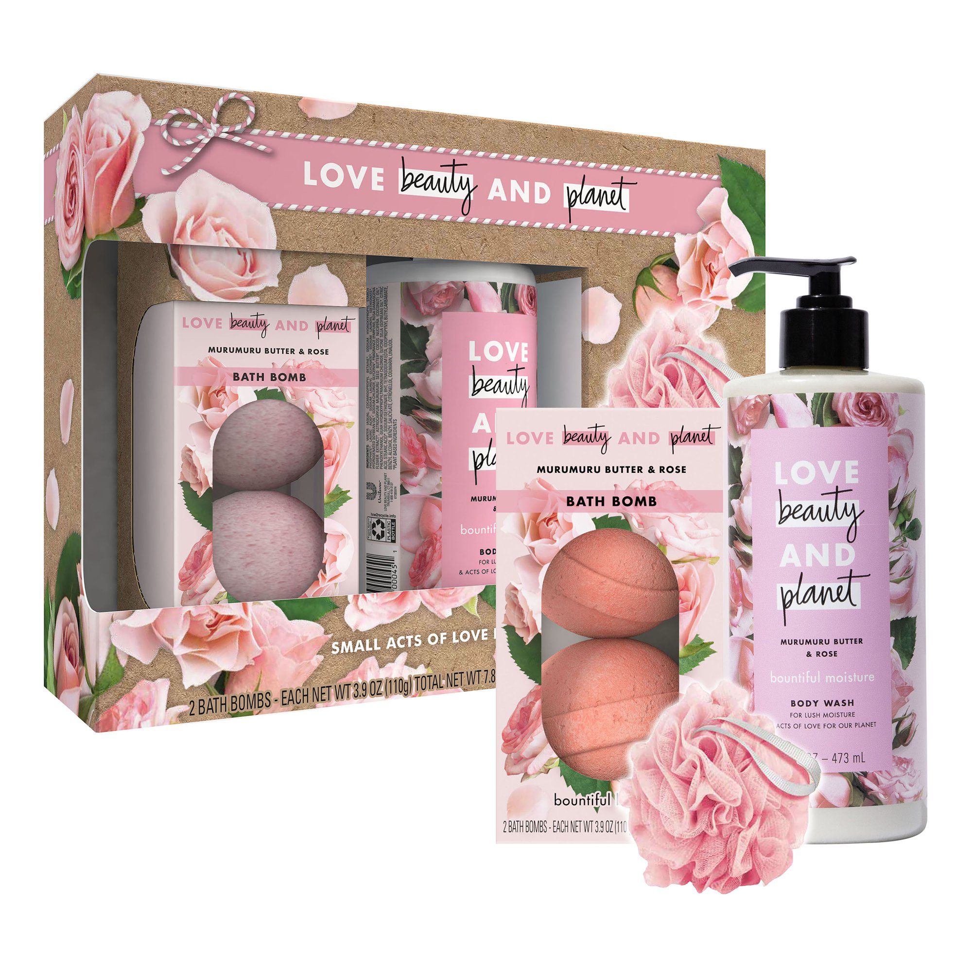 ($15 Value) Love Beauty and Planet Rose & Muru Muru Spa Body Holiday Gift Set (Body Wash, Bath Bo... | Walmart (US)