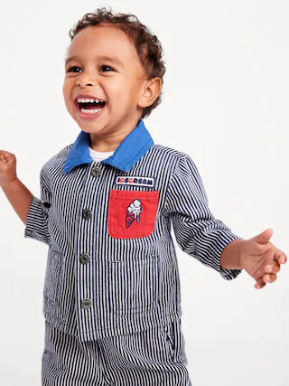 Printed Loose Collared Twill Jacket for Baby | Old Navy (CA)