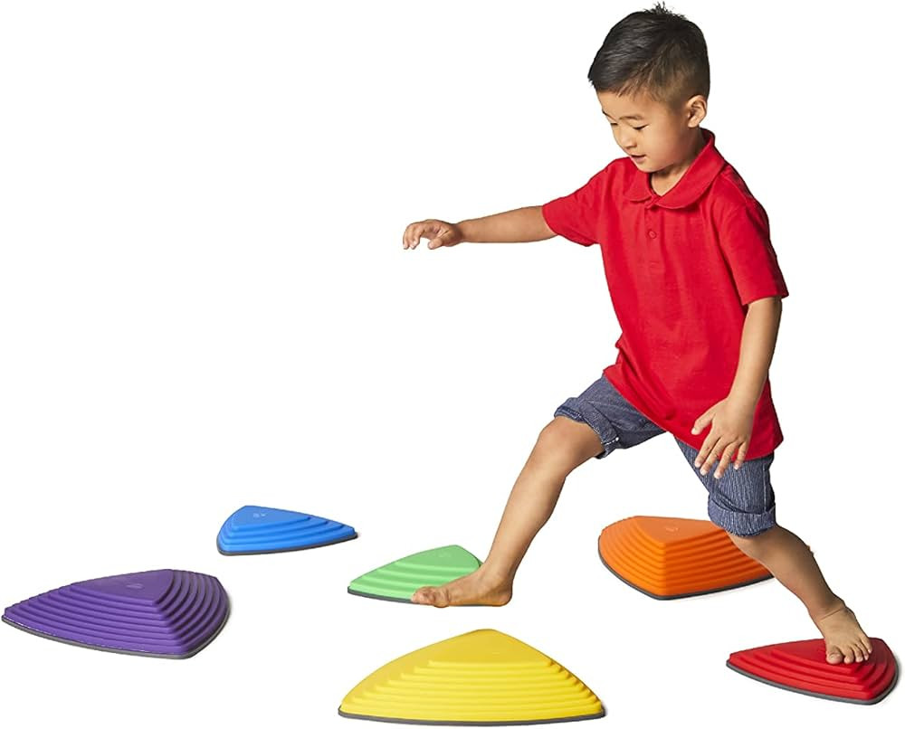 GONGE River Stones - The Original Kids Play Stepping Stones for Balance and Coordination, Non-Sli... | Amazon (US)