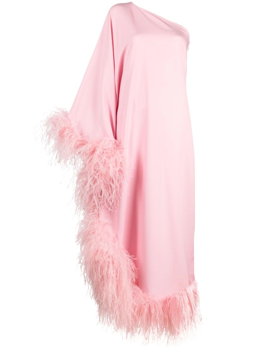 Taller Marmo Ubud feather-trim one-shoulder Gown - Farfetch | Farfetch Global