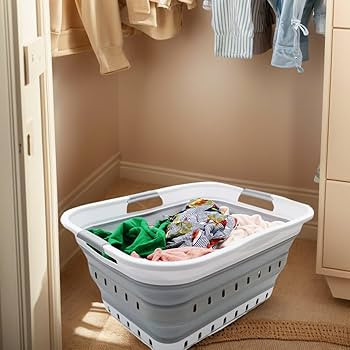 SAMMART 42L (11 gallon) Collapsible Plastic Laundry Basket - Foldable Pop Up Storage Container/Or... | Amazon (US)