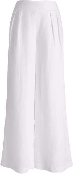 Pintuck Waistband Linen Pant - White | Boston Proper | Boston Proper