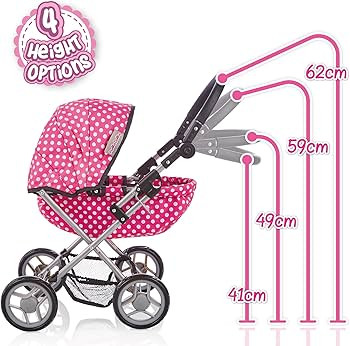 Molly Dolly My First Dolls Pram - Adjustable Toy Pram For 2-5 Year Old Girls - Baby Doll Pram - D... | Amazon (UK)