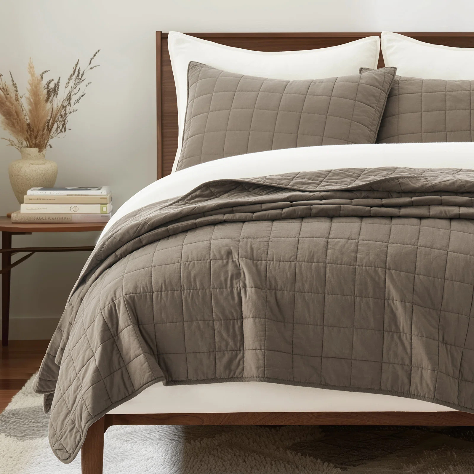 100% Cotton Box Stitch Quilt Set | Wayfair North America