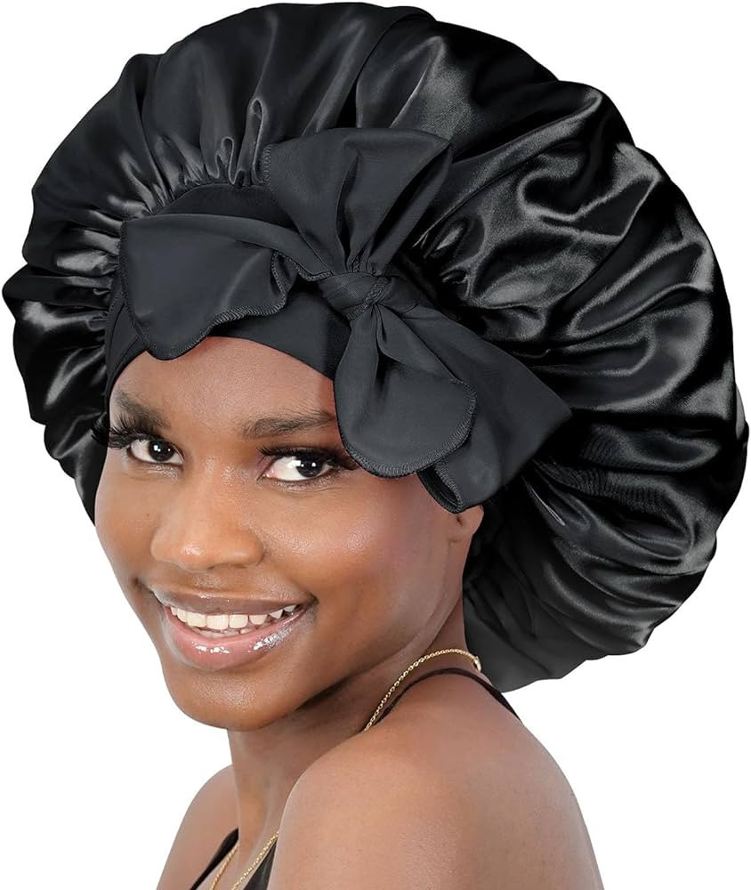 BONNET QUEEN Silk Bonnet for Sleeping Satin Bonnet Hair Bonnet Black Bonnet for Men Tie Bonnet fo... | Amazon (US)