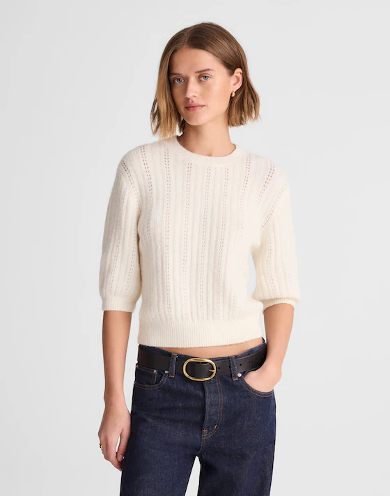 CloudSoft Short-Sleeve Sweater Tee | Madewell