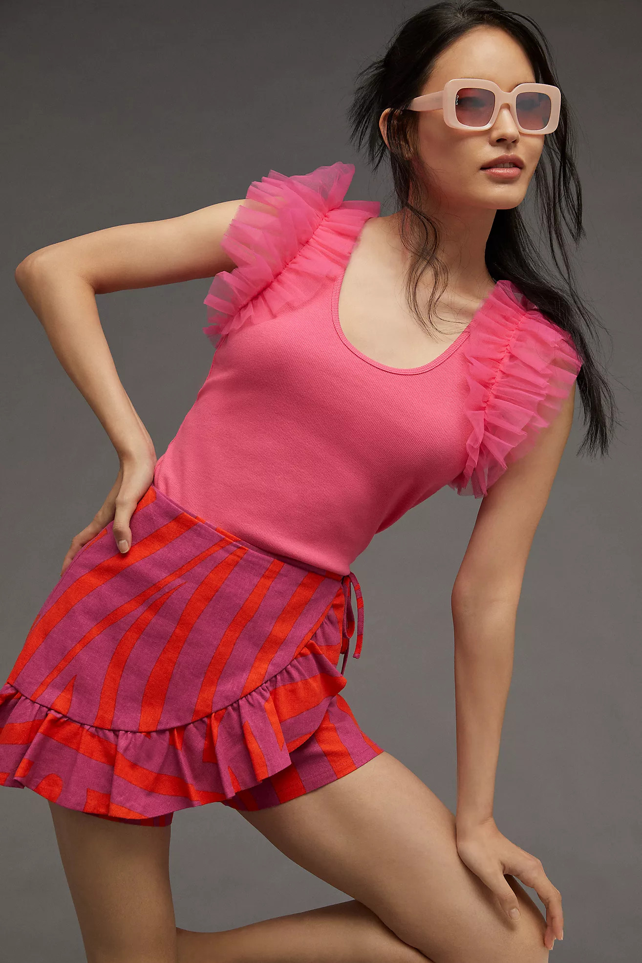 DOLAN Tulle Sleeve Tank Top | Anthropologie (US)