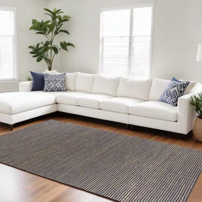8' X 11' Blue And Beige Hand Woven Area Rug | Wayfair North America