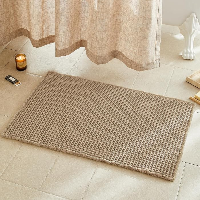 TYUU Waffle Bath Mat, Boho Bathroom Rugs Non Slip Washable Super Absorbent Quick Dry Farmhouse Ba... | Amazon (US)