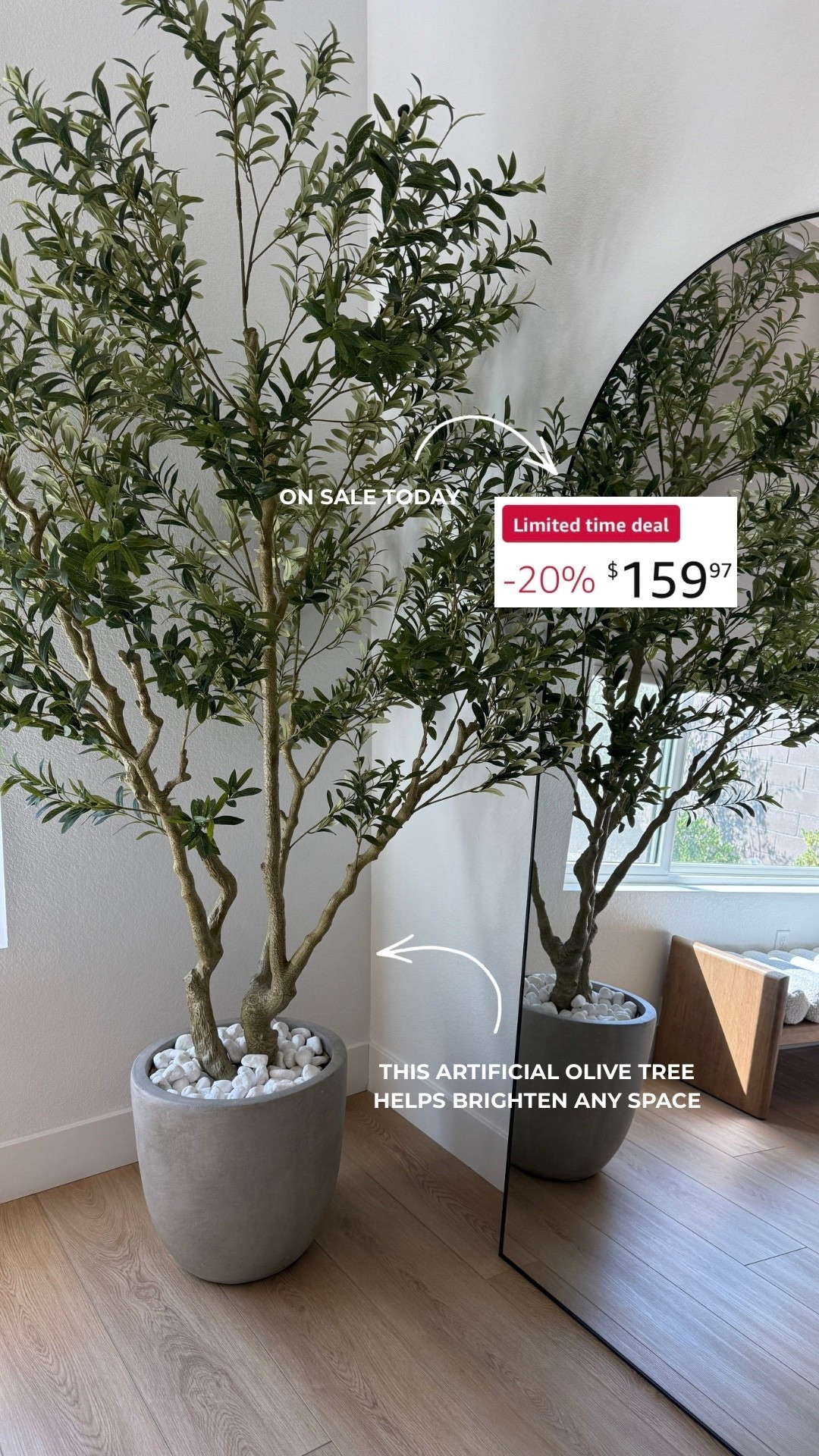 The artificial olive tree that we have in our bedroom is on sale today!! It makes our room look so much brighter 😌

#LTKHome #LTKSaleAlert