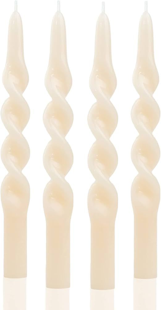 MAITREYA Ivory Taper Candles Conical Stick Candles Spiral Taper Candles-Set of 4 for Decoration W... | Amazon (US)