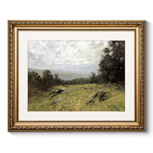 ARPEOTCY Vintage Gold Framed Wall Art Decor, 13x16 inch Hillside Country Landscape Paintings, Victorian Farmhouse Wall Decor for Living Room Bedroom, Canvas Prints Antique Pictures Frame | Amazon (US)
